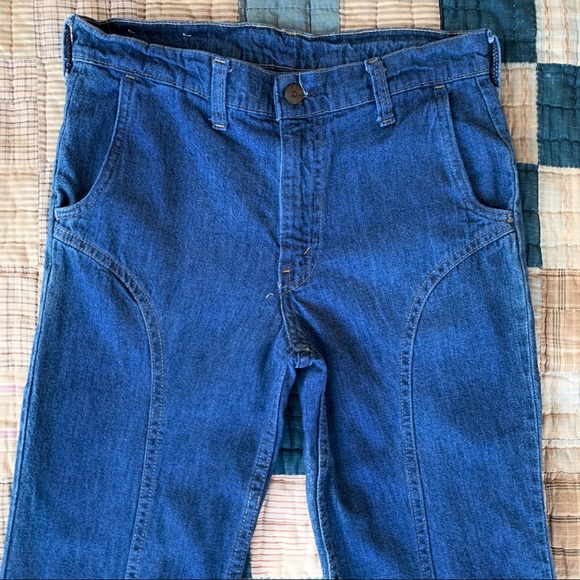 Vintage 1970’s Levi’s Saddle Back Flare Jeans - Picture 4 of 8